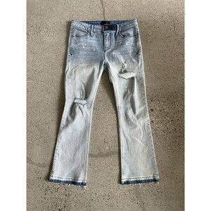 RtA Road to Awe Distressed Cropped Straight Leg Jeans Size 27
